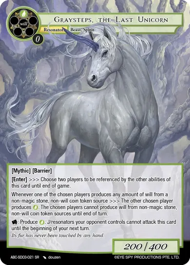 Graysteps, the Last Unicorn