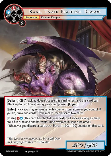 Kaar, Tamed Flaretail Dragon