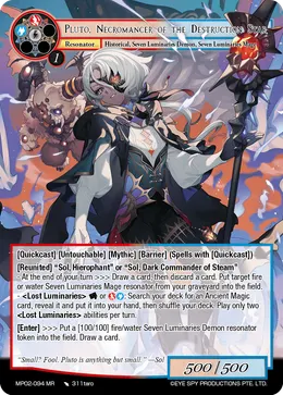 Pluto, Necromancer of the Destruction Star