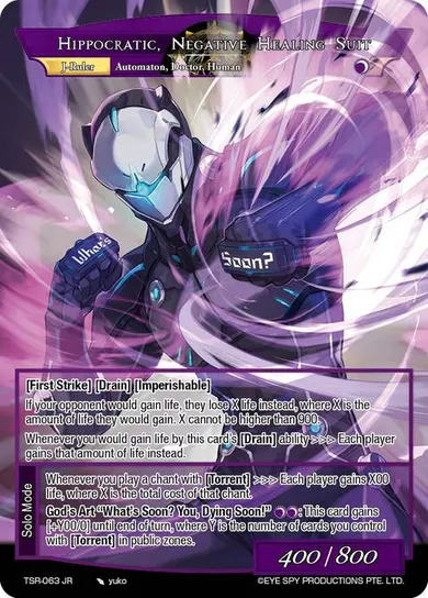 Hippocratic, Negative Healing Suit