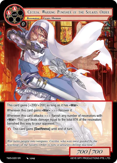 Cecilia, Warring Punisher of the Solaris Order