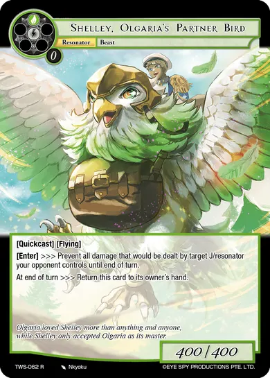 Shelley, Olgaria's Partner Bird